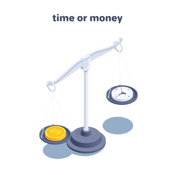 ilustrações de stock, clip art, desenhos animados e ícones de time or money - business stock market stock market data instrument of measurement