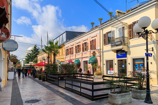 Street in Shkodra, Albanian town