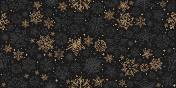 Christmas seamless pattern with geometric motifs. Snowflakes with different ornaments. Christmas seamless pattern with geometric motifs. Snowflakes with different ornaments gatsby stock illustrations