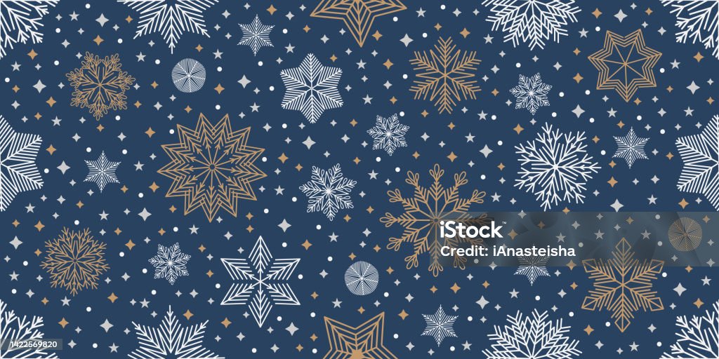 Simple Snowflake Pattern For Menu Background Simple Christmas Seamless Pattern Snowflakes With Different Ornaments ...