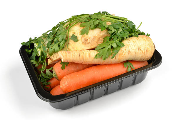 set of vegetables on a tray