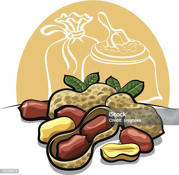 Amendoins - Arte vetorial de stock e mais imagens de Alimentação Saudável - Alimentação Saudável, Amendoim - Alimento, Amendoim - Colheita