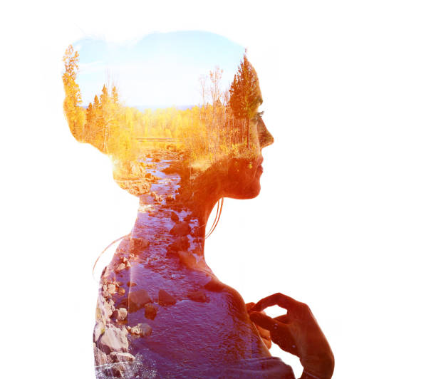 istock Multiple Exposure of young woman and nature 1422584108