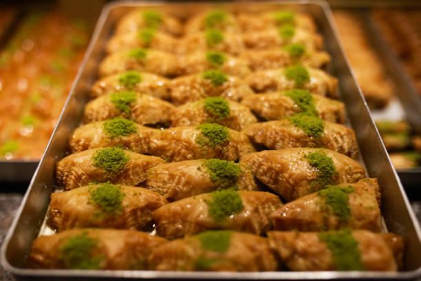 istock pistachio baklava on a serving tray 1422595497