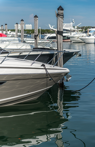 Secure mooring for boats and yachts in a quiet marina.