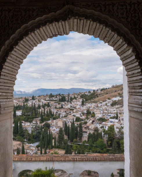 istock Arch City View from the Alhambra, in Granada Spain 1422618209