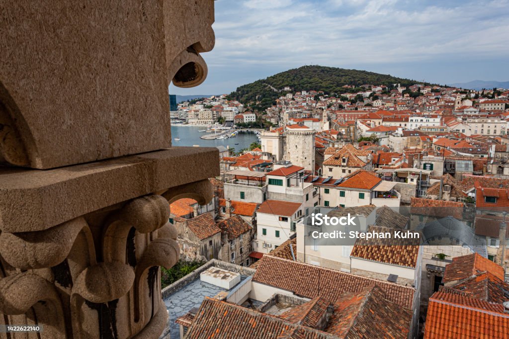 Split city Split, Croatia on September 1, 2017: view from above on the city of Split Ancient Stock Photo