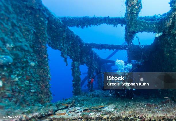 Shipwreck Vassilios Stock Photo - Download Image Now - Adventure, Boat Deck, Color Image