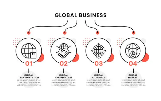 Vector illustration of Global Business Timeline Infographic Template