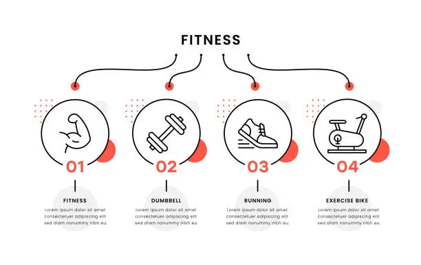 Vector illustration of Fitness Timeline Infographic Template