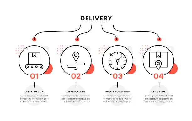 Vector illustration of Delivery Timeline Infographic Template