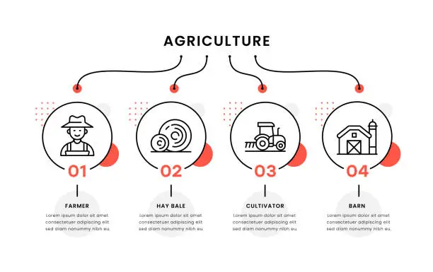 Vector illustration of Agriculture Timeline Infographic Template