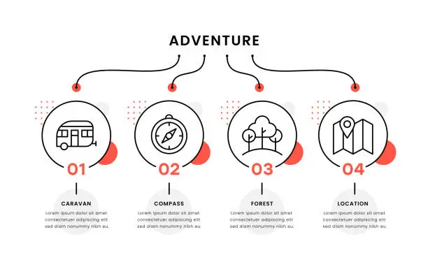 Vector illustration of Adventure Timeline Infographic Template
