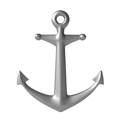 Anchor on a white background. 3d render illustration
