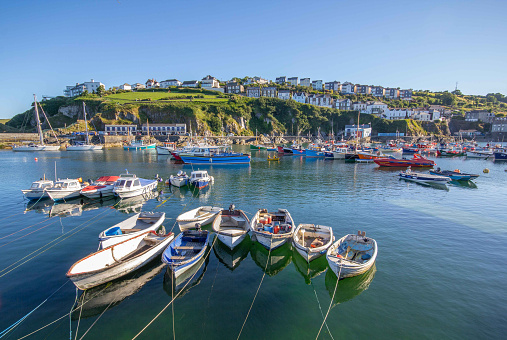 Boats in the harbour town of Mevagissey, Cornwall, England