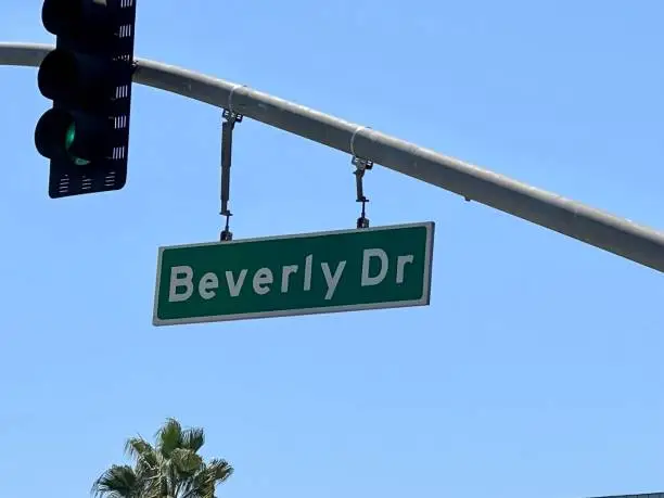 Photo of Los Angeles street sign ‘Beverly Drive’, California, USA