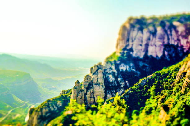 View from Montserrat Mountaineering Railway. Shooting Location: Spain, Barcelona