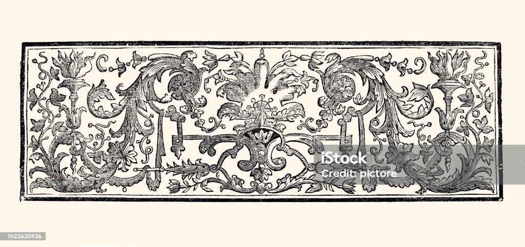 Floral Pattern From Louis Xiv Period Design Element Stock Illustration -  Download Image Now - iStock