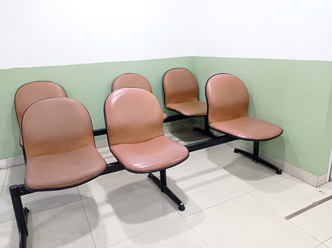 Orange waiting chair at the hospital