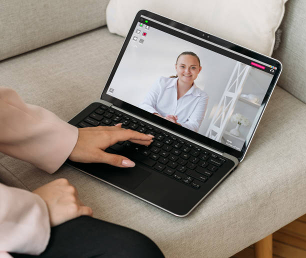 istock video interview virtual meeting business woman 1422642105