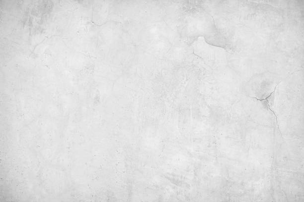 White concrete texture polished wall background. Grey retro plain color cement crack have sand and stone seamless of panoramic for decorative design element architecture urban smooth vintage surface.