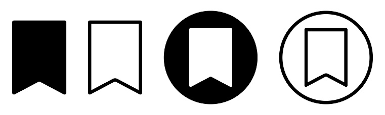 Set of bookmark icons. Symbol for website design, logo, app, UI. Vector illustration, EPS10