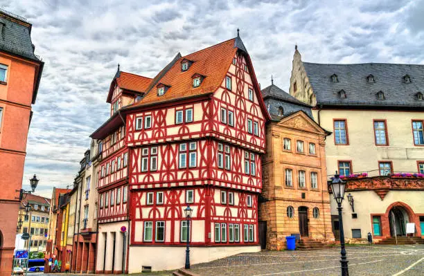 Traditional architecture of Aschaffenburg in Bavaria, Germany
