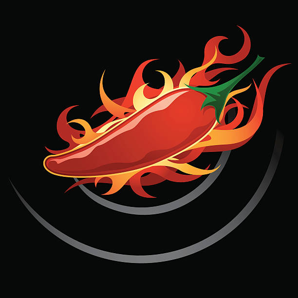 Red Hot Chili vector art illustration