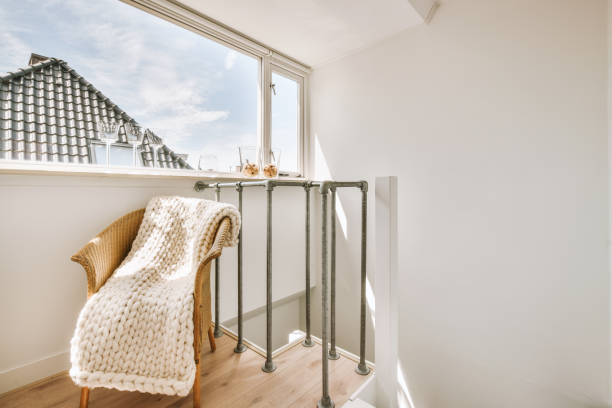 istock The upper floor of a modern house with a staircase 1422650594