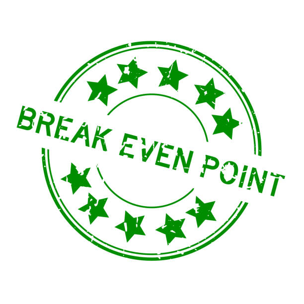 istock Grunge green break even point word with star icon round rubber seal stamp on white background 1422650822