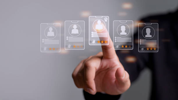 Human Resources HR management Recruitment Employment Headhunting Concept, Human Resources uses computers to search and select job applicants The process of selecting people to join the work of HR. recursos humanos gestión de recursos humanos reclutamiento empleo headhunting concepto, recursos humanos utiliza computadoras para buscar y seleccionar solicitantes de empleo el proceso de selección de personas para unirse al trabajo de rrhh.