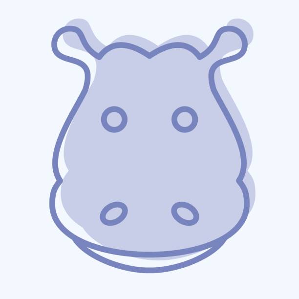 Icon Hippopotamus. related to Animal Head symbol. two tone style. simple design editable. simple illustration. cute. education Icon Hippopotamus. related to Animal Head symbol. two tone style. simple design editable. simple illustration. cute. education square-emoticon-with-big-glasses stock illustrations