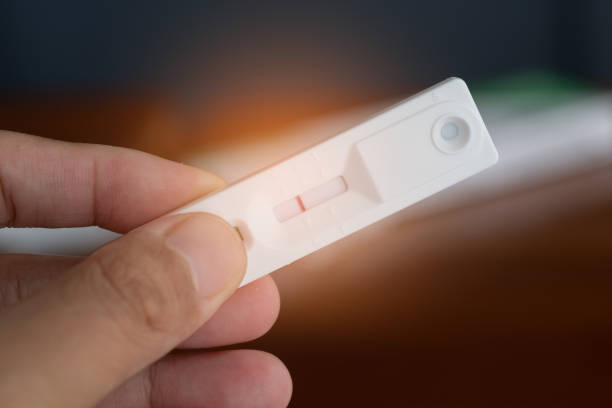istock covid-19 negative test result with antigen rapid test kit (ATK), The test showed a negative result 1422666288