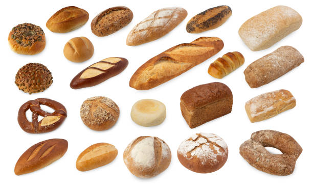 istock Set of Bread isolated on white background with clipping path 1422668290