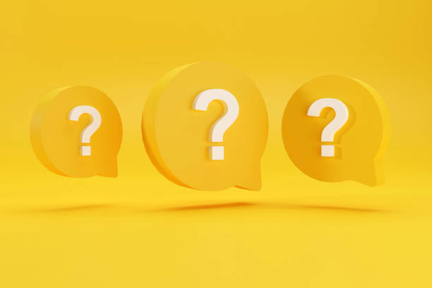 istock yellow bubble chat with a question symbol on a yellow background.3d render illustration. 1422672364
