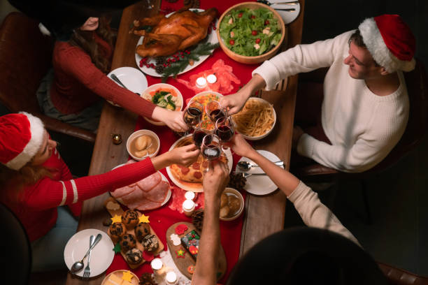 istock Family dining at christmas table. 1422678558