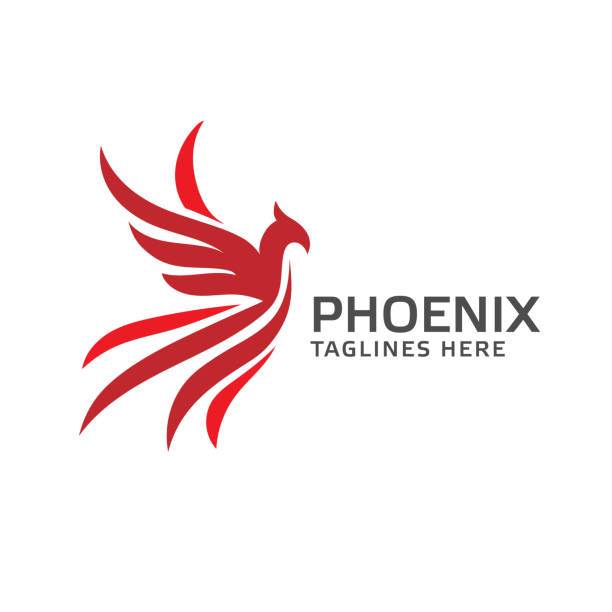 Phoenix bird creative vector of mythological bird Phoenix logo creative symbol of mythological bird, a unique bird a flame born from ashes phenix stock illustrations