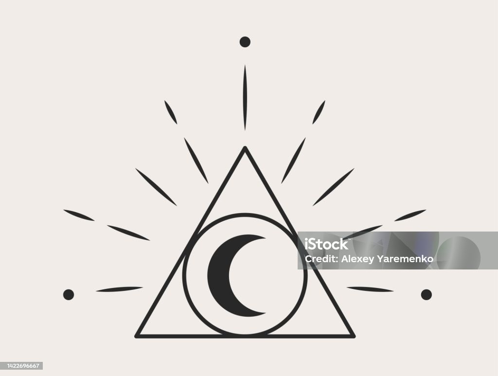 Evil Triangle Design Mystical Esoteric Triangle Stock Illustration - Download Image Now ...
