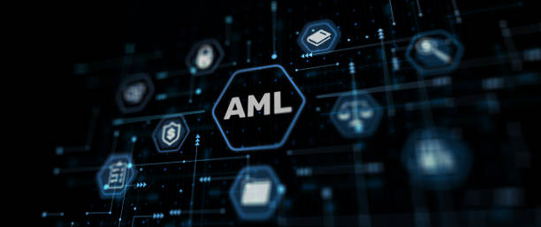 AML Anti Money Laundering Financial Bank Abstract Business Technology Concept stock photo