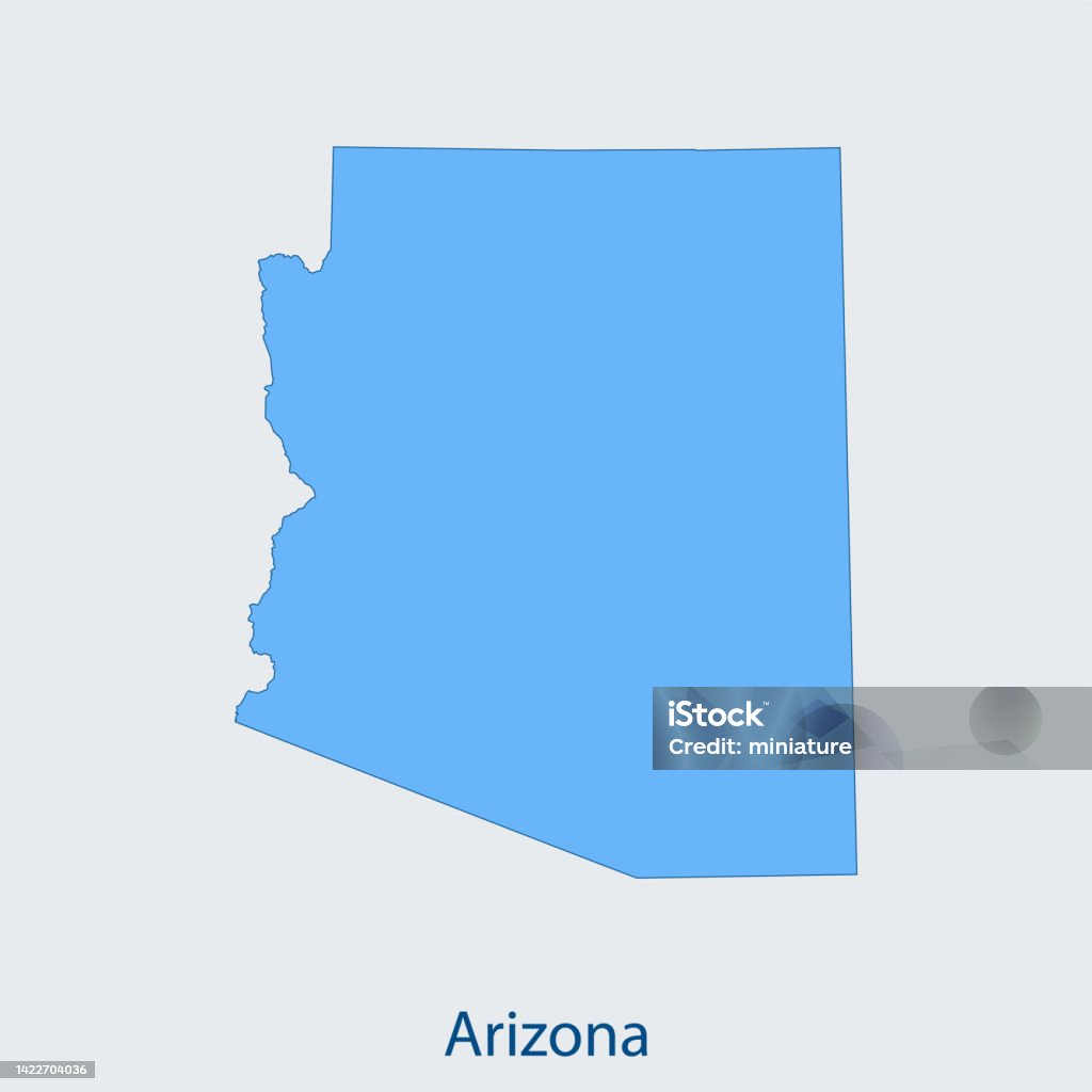 Arizona Mapbasic Arizona Map Stock Illustration - Download Image Now - Arizona, Map ...