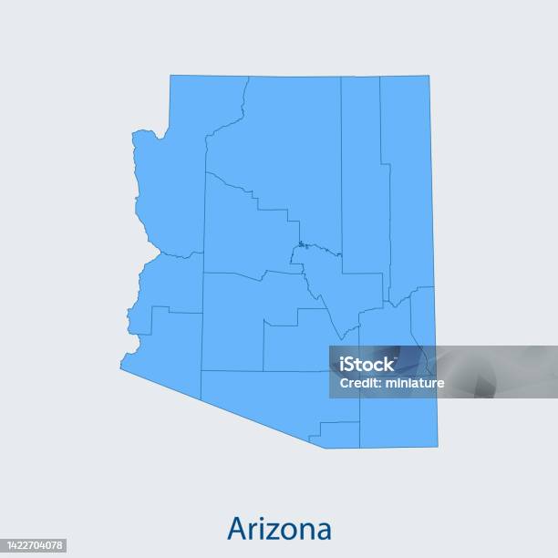 Clean Arizona Map Arizona Map Stock Illustration - Download Image Now - Arizona, Map ...