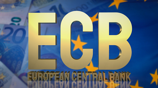 eco or European central bank for business concept 3d rendering