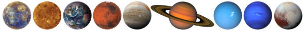 Solar system planets in order, set of all planets isolated on white background. Elements of this image furnished by NASA.\n\n/NASA urls:\nmercury - https://solarsystem.nasa.gov/resources/1048/mercury-poster-version-a/\nvenus - https://solarsystem.nasa.gov/resources/937/venus-poster-version-a/\nearth - https://images.nasa.gov/details-GSFC_20171208_Archive_e002131.html\nmars - https://images.nasa.gov/details-PIA00407.html\njupiter - https://images.nasa.gov/details-PIA22946.html (https://images-assets.nasa.gov/image/PIA22946/PIA22946~orig.jpg)\nsaturn - https://images.nasa.gov/details-PIA00349.html\nuranus - https://images.nasa.gov/details-GSFC_20171208_Archive_e000100\nneptune - https://images.nasa.gov/details-PIA01492.html\npluto - https://images.nasa.gov/details-PIA19952.html