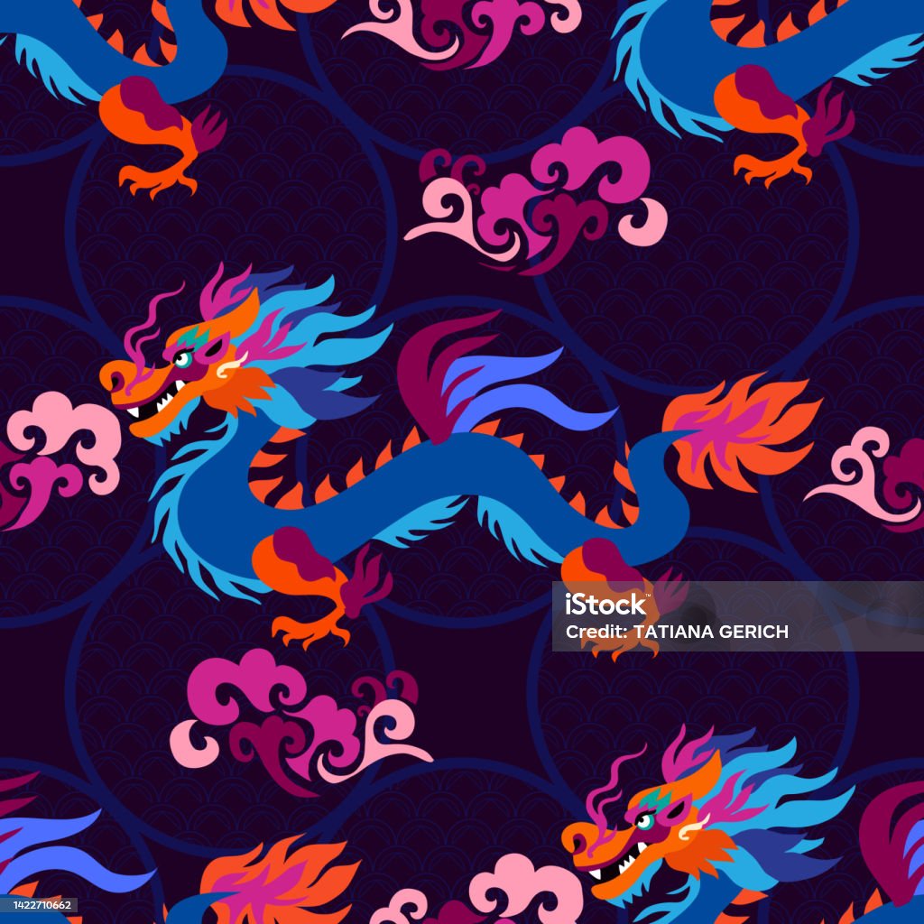 Dragon Patterns Images Dragon Pattern 7 Stock Illustration - Download Image Now - Pattern ...