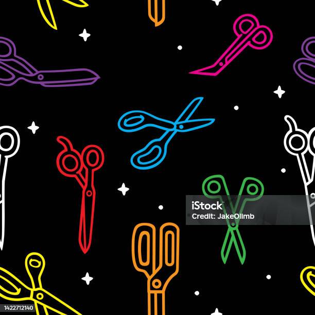 Scissors Funky Patterns Scissors Doodle Pattern 2 Stock Illustration - Download Image Now - Art ...