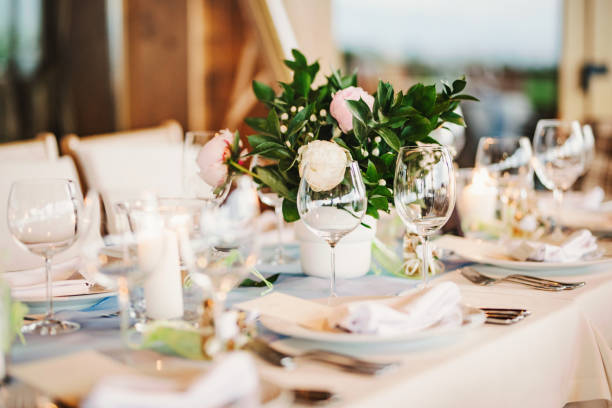 istock Fresh flowers wedding decoration. Table set up. 1422713206