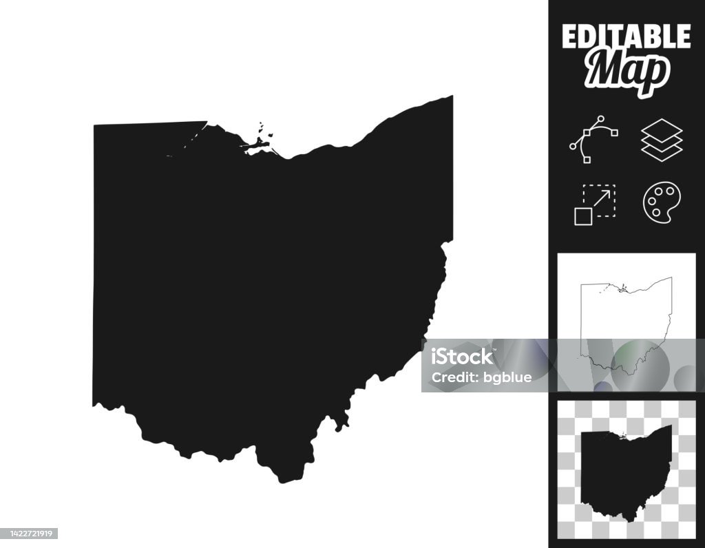 Ohio Maps For Design Easily Editable Stock Illustration - Download ...