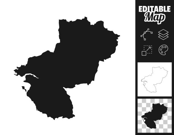 Pays de la Loire maps for design. Easily editable Map of Pays de la Loire for your own design. Three maps with editable stroke included in the bundle: - One black map on a white background. - One line map with only a thin black outline in a line art style (you can adjust the stroke weight as you want). - One map on a blank transparent background (for change background or texture). The layers are named to facilitate your customization. Vector Illustration (EPS file, well layered and grouped). Easy to edit, manipulate, resize or colorize. Vector and Jpeg file of different sizes. nantes stock illustrations