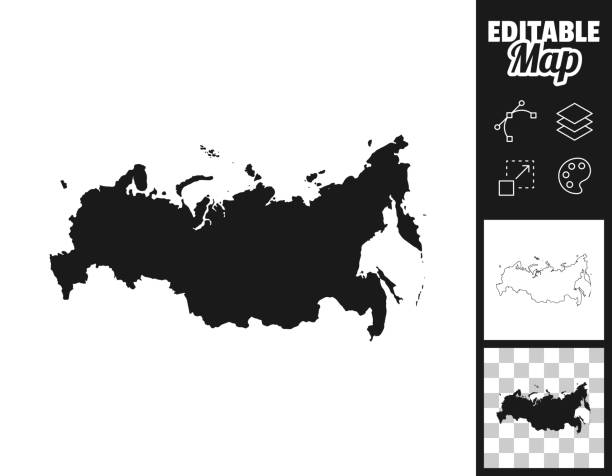 russia maps for design. easily editable - 國家地圖 幅插畫檔、美工圖案、卡通及圖標