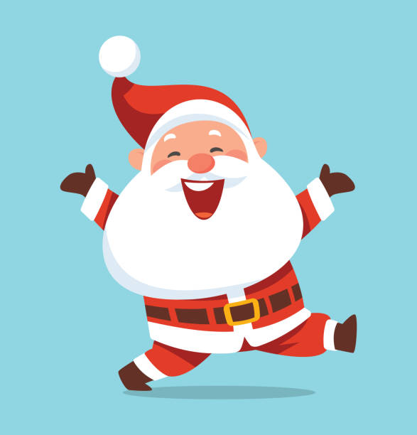 stockillustraties, clipart, cartoons en iconen met happy santa claus is smiling - kerstman